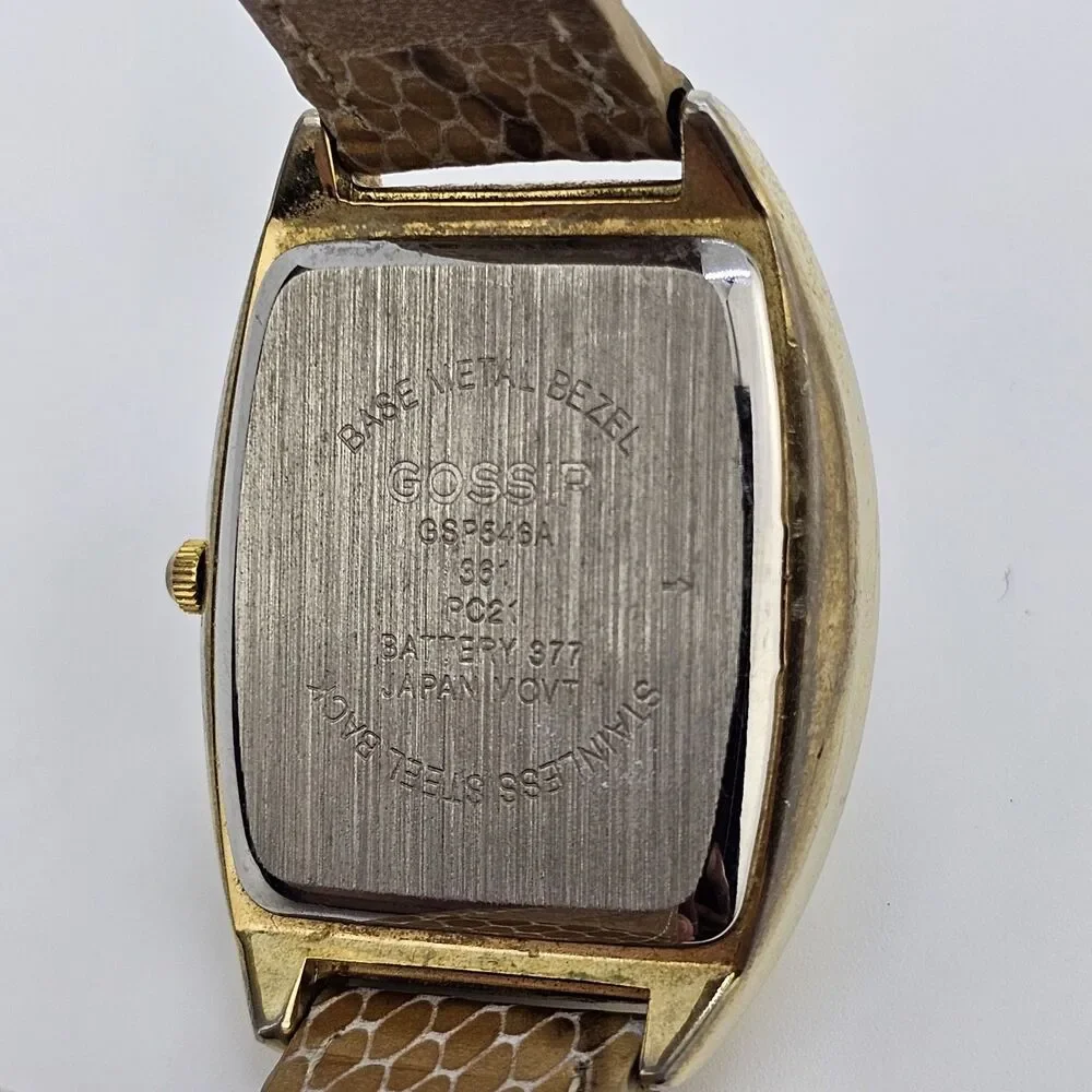 Gossip Watch Women 31MM White Dial Brown Leather Band‎ Straps New Battery
